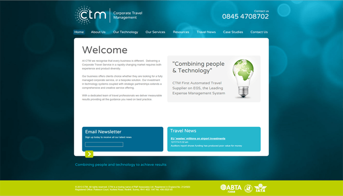CTM - Website for travel service provider
